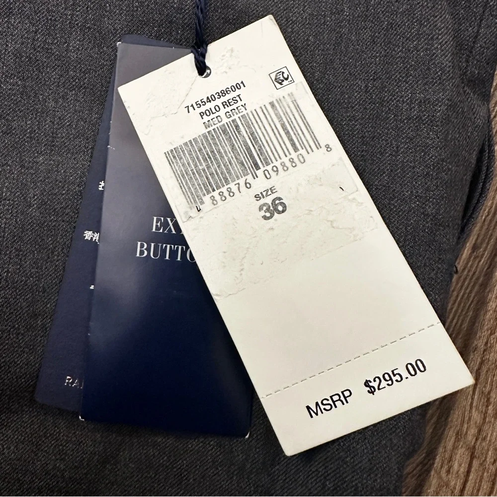 Polo Ralph Lauren 98% Wool Dress Pants Men’s Size 36 Grey *Unhemmed* - Picture 6 of 13